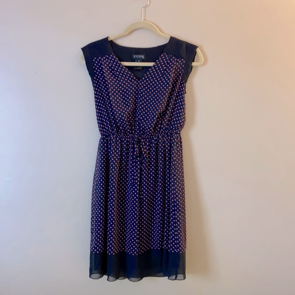 Blue & pink polka dot dress